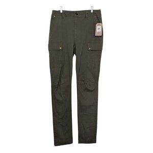 NEW Frye & Co Cargo Pants Mens Size 32x38 Grapeleaf Green Twill Cotton Stretch